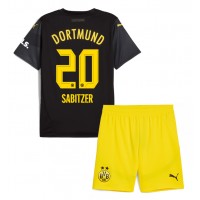 Borussia Dortmund Marcel Sabitzer #20 Vieras Peliasu Lasten 2024-25 Lyhythihainen (+ Lyhyet housut)